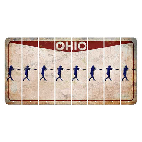 Ohio Pride Cut License Plate Strips (Set of 8) Softball Batter