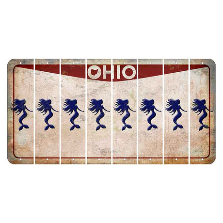 Ohio Pride Cut License Plate Strips (Set of 8) Mermaid