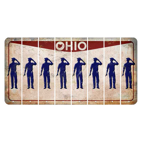 Ohio Pride Cut License Plate Strips (Set of 8) Police Officer