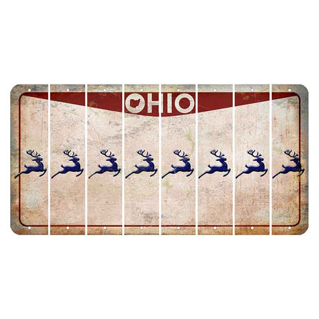 Ohio Pride Cut License Plate Strips (Set of 8) Reindeer