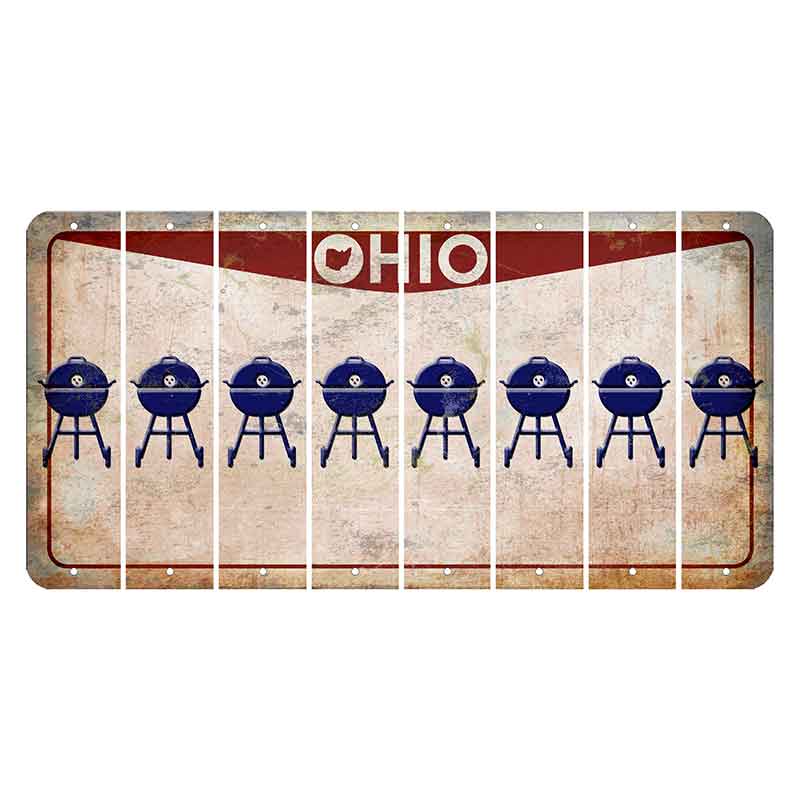 Ohio Pride Cut License Plate Strips (Set of 8) Grill