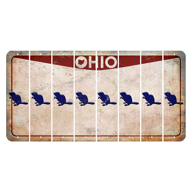 Ohio Pride Cut License Plate Strips (Set of 8) Beaver