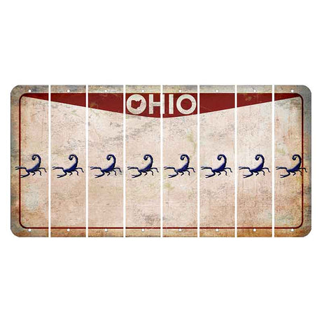 Ohio Pride Cut License Plate Strips (Set of 8) Scorpion