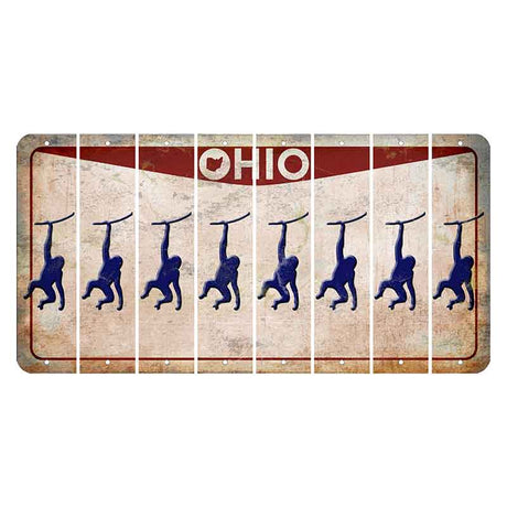 Ohio Pride Cut License Plate Strips (Set of 8) Monkey