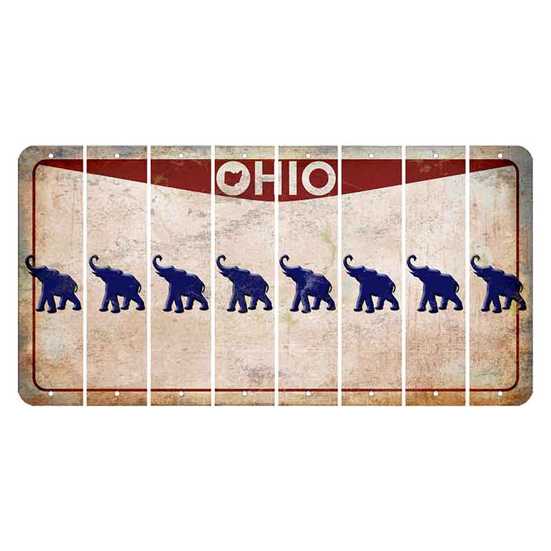 Ohio Pride Cut License Plate Strips (Set of 8) Elephant