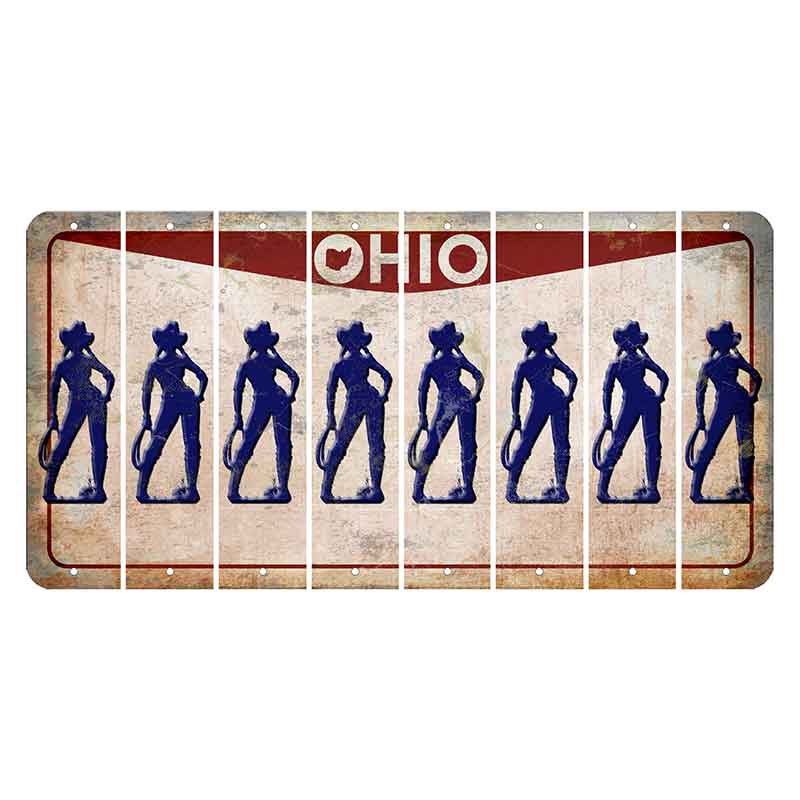 Ohio Pride Cut License Plate Strips (Set of 8) Cowgirl