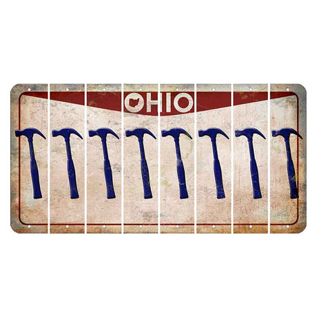 Ohio Pride Cut License Plate Strips (Set of 8) Hammer