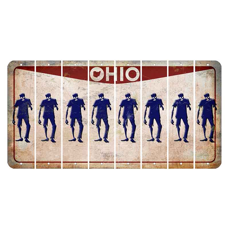 Ohio Pride Cut License Plate Strips (Set of 8) Zombie