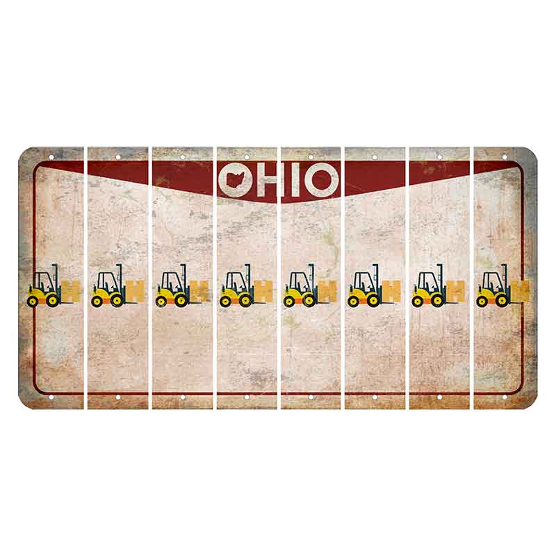 Ohio Pride Cut License Plate Strips (Set of 8) Forklift