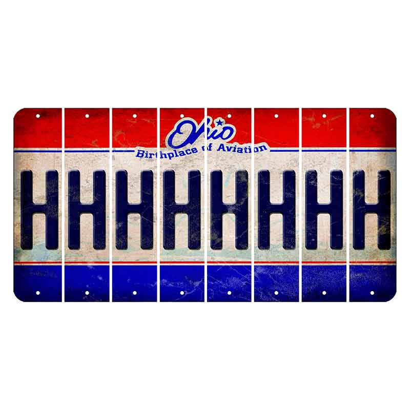 Ohio Sunburst Cut License Plate Strips (Set of 8) H