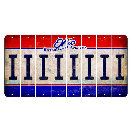 Ohio Sunburst Cut License Plate Strips (Set of 8) I