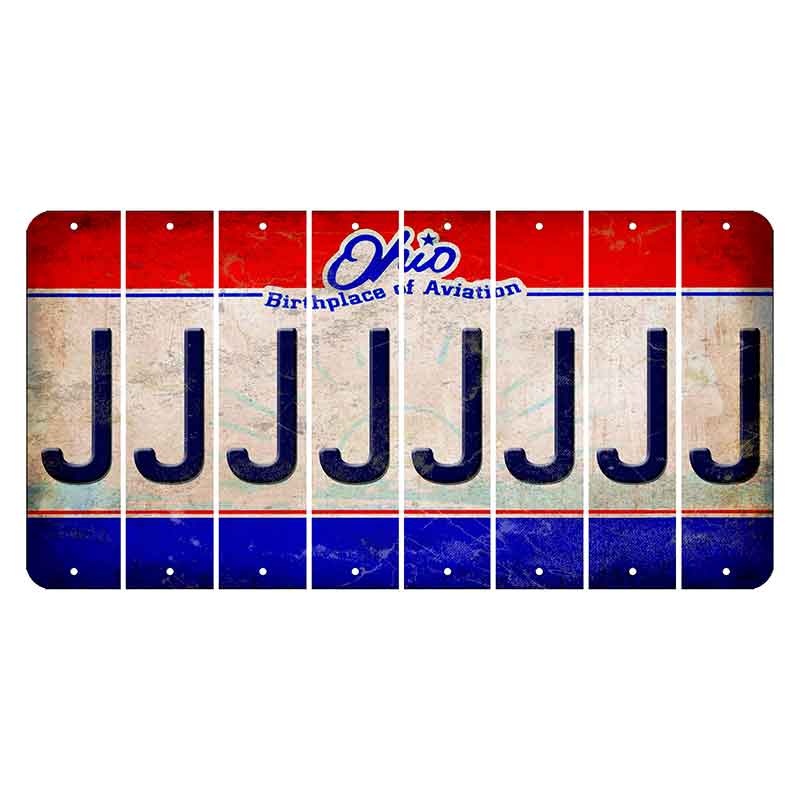 Ohio Sunburst Cut License Plate Strips (Set of 8) J