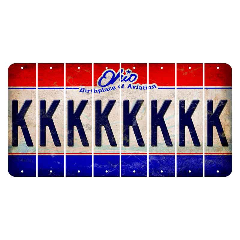 Ohio Sunburst Cut License Plate Strips (Set of 8) K