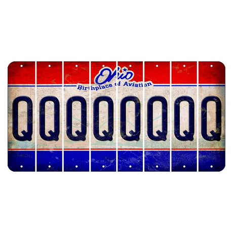 Ohio Sunburst Cut License Plate Strips (Set of 8) Q