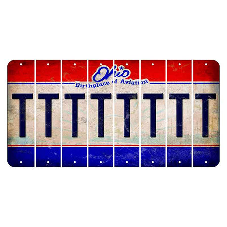 Ohio Sunburst Cut License Plate Strips (Set of 8) T