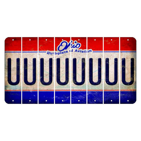 Ohio Sunburst Cut License Plate Strips (Set of 8) U