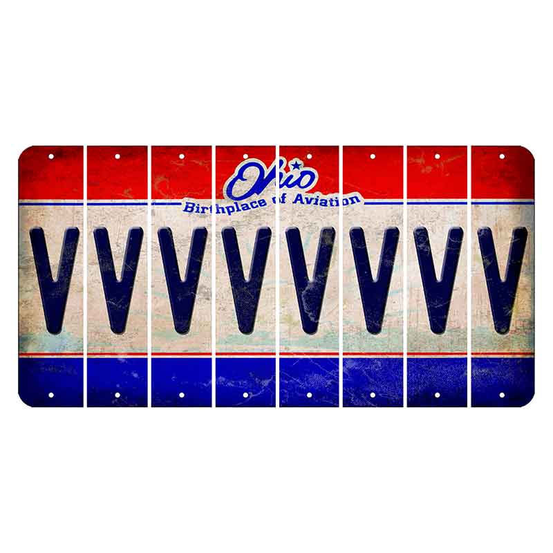 Ohio Sunburst Cut License Plate Strips (Set of 8) V