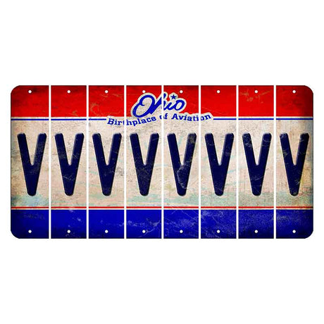 Ohio Sunburst Cut License Plate Strips (Set of 8) V