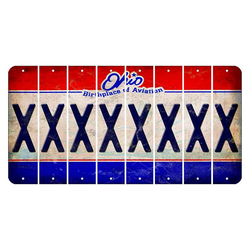 Ohio Sunburst Cut License Plate Strips (Set of 8) X