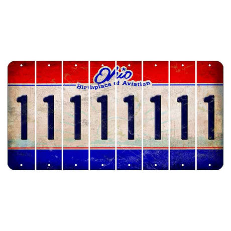 Ohio Sunburst Cut License Plate Strips (Set of 8) 1