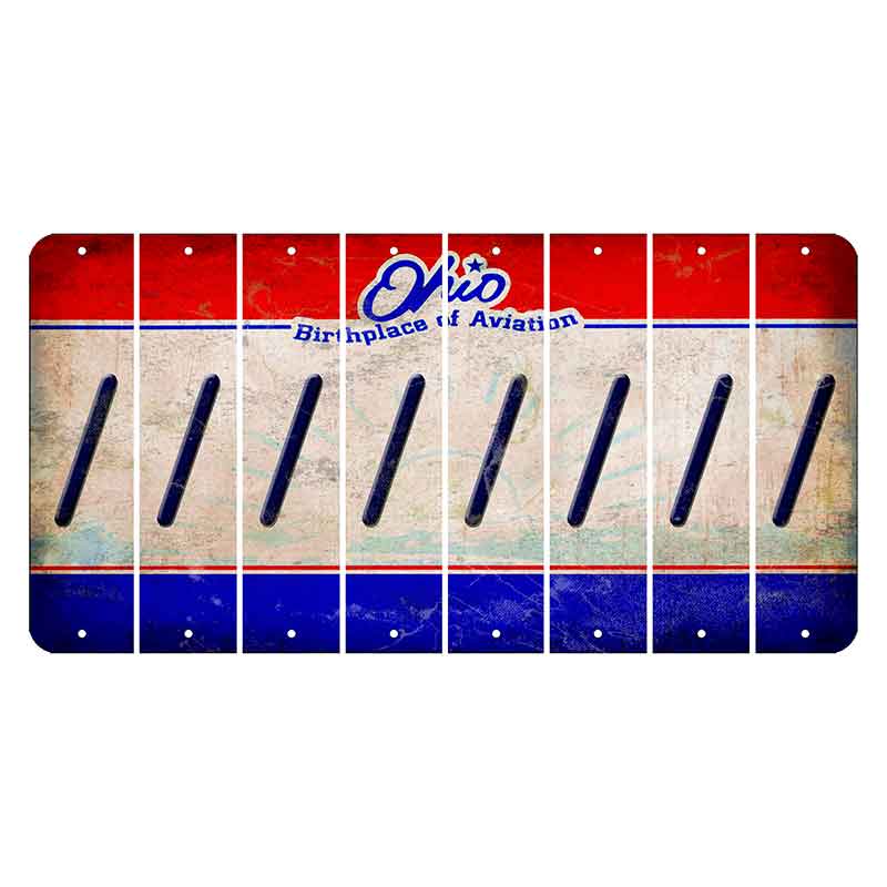 Ohio Sunburst Cut License Plate Strips (Set of 8) Forward Slash