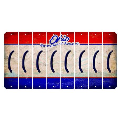 Ohio Sunburst Cut License Plate Strips (Set of 8) Parenthesis - Left