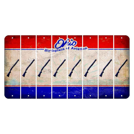 Ohio Sunburst Cut License Plate Strips (Set of 8) Shotgun