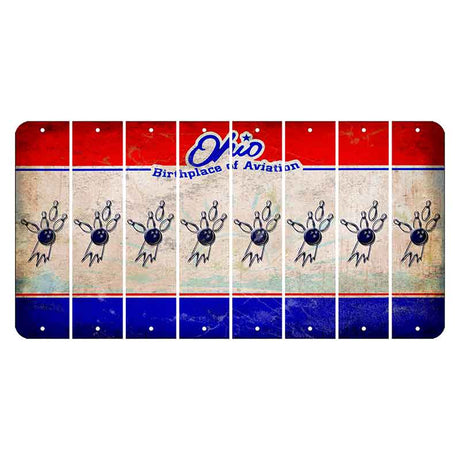 Ohio Sunburst Cut License Plate Strips (Set of 8) Bowling