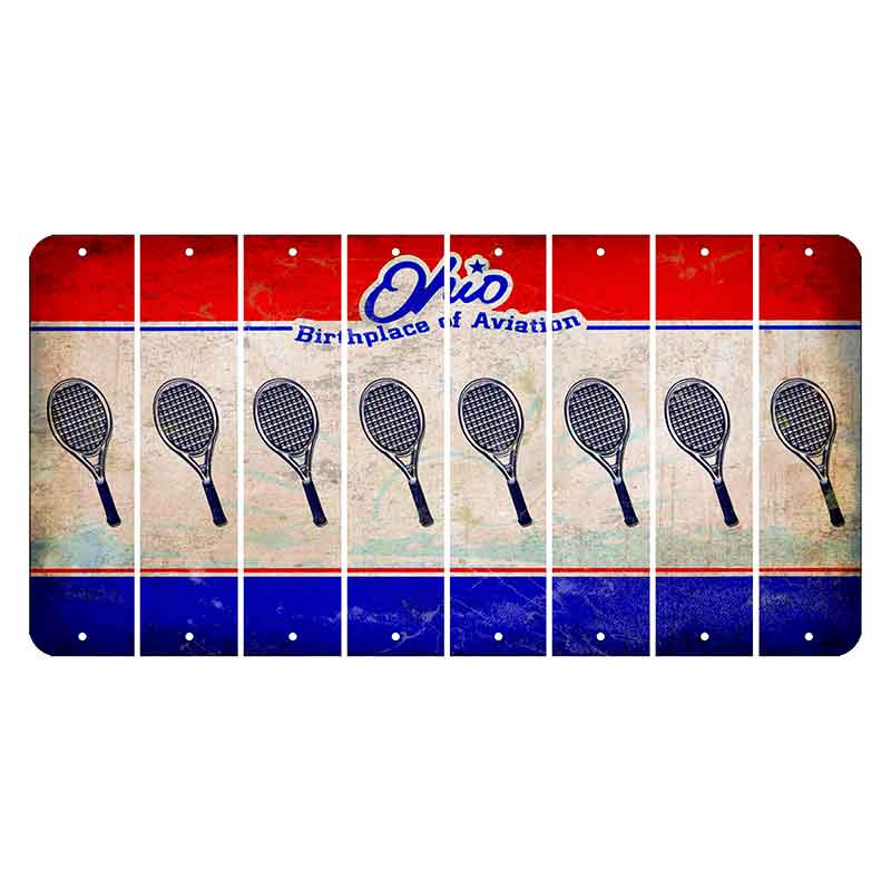 Ohio Sunburst Cut License Plate Strips (Set of 8) Tennis Racket