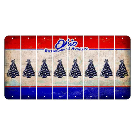 Ohio Sunburst Cut License Plate Strips (Set of 8) Christmas Tree