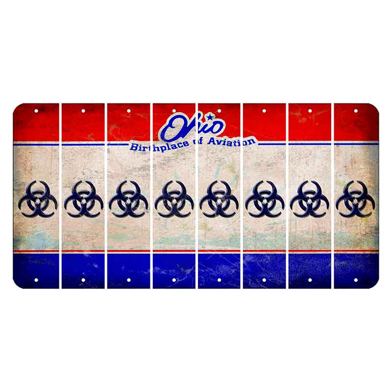 Ohio Sunburst Cut License Plate Strips (Set of 8) Radioactive