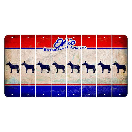 Ohio Sunburst Cut License Plate Strips (Set of 8) Donkey