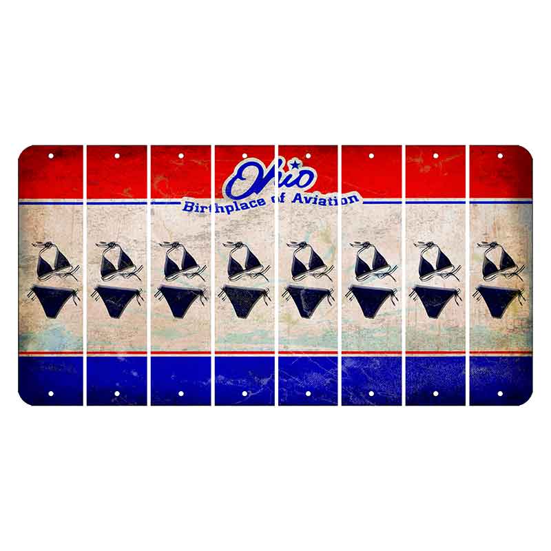 Ohio Sunburst Cut License Plate Strips (Set of 8) Bikini