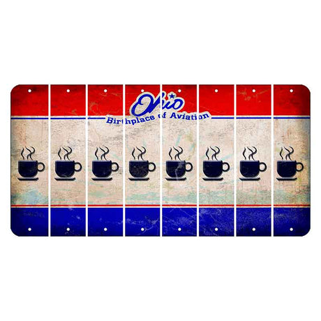 Ohio Sunburst Cut License Plate Strips (Set of 8) Coffee Mug