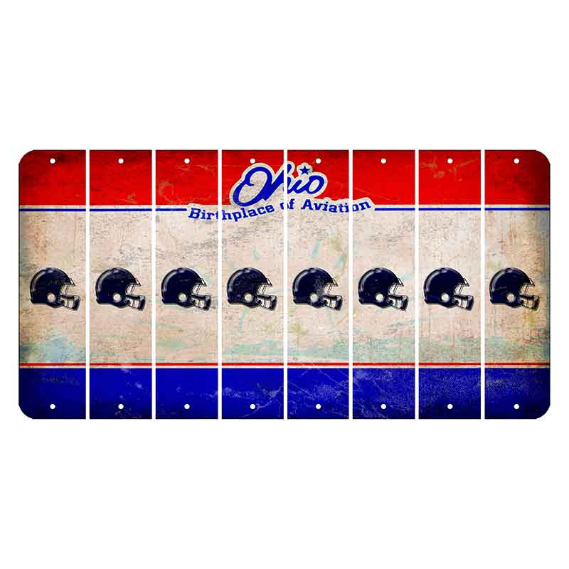 Ohio Sunburst Cut License Plate Strips (Set of 8) Football Helmet