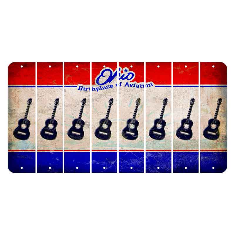 Ohio Sunburst Cut License Plate Strips (Set of 8) Guitar