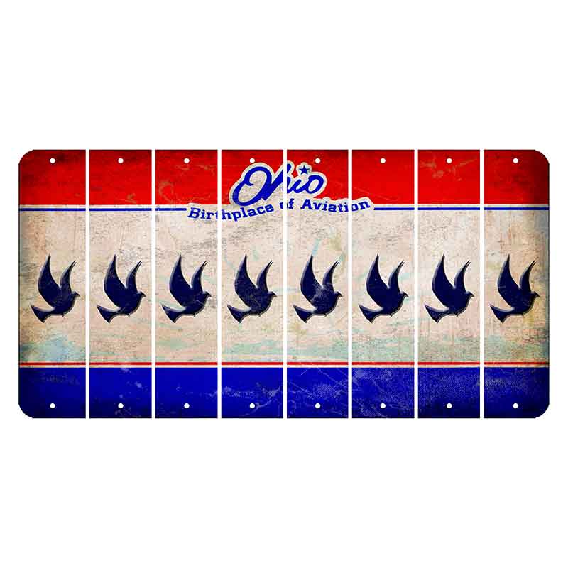 Ohio Sunburst Cut License Plate Strips (Set of 8) Dove