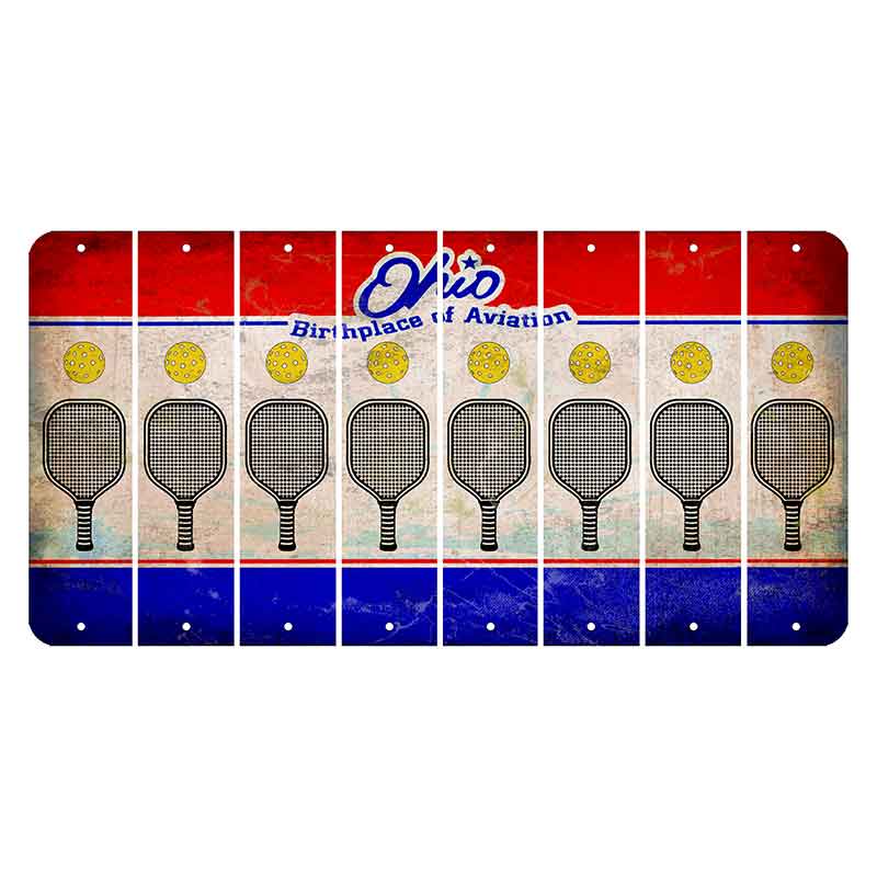 Ohio Sunburst Cut License Plate Strips (Set of 8) Pickleball