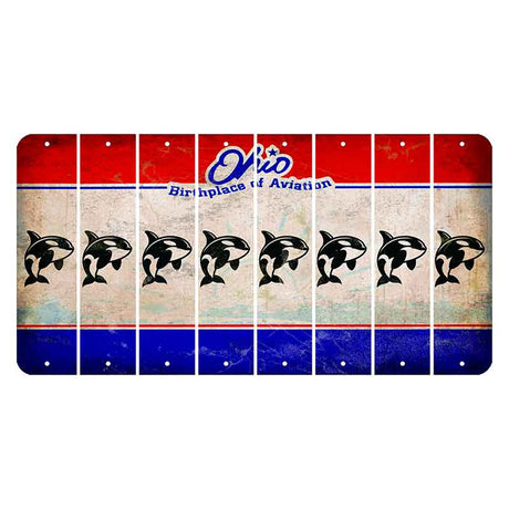 Ohio Sunburst Cut License Plate Strips (Set of 8) Whale