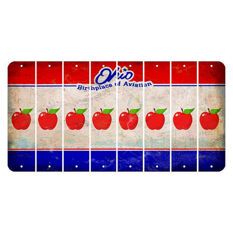 Ohio Sunburst Cut License Plate Strips (Set of 8) Apple