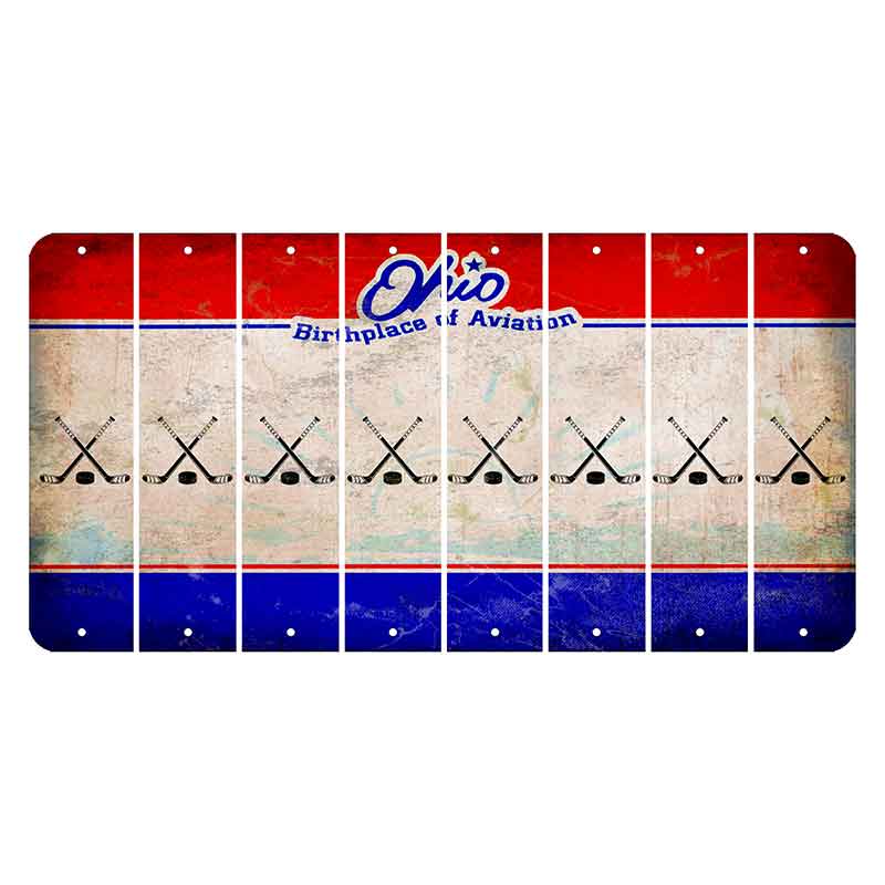 Ohio Sunburst Cut License Plate Strips (Set of 8) Hockey