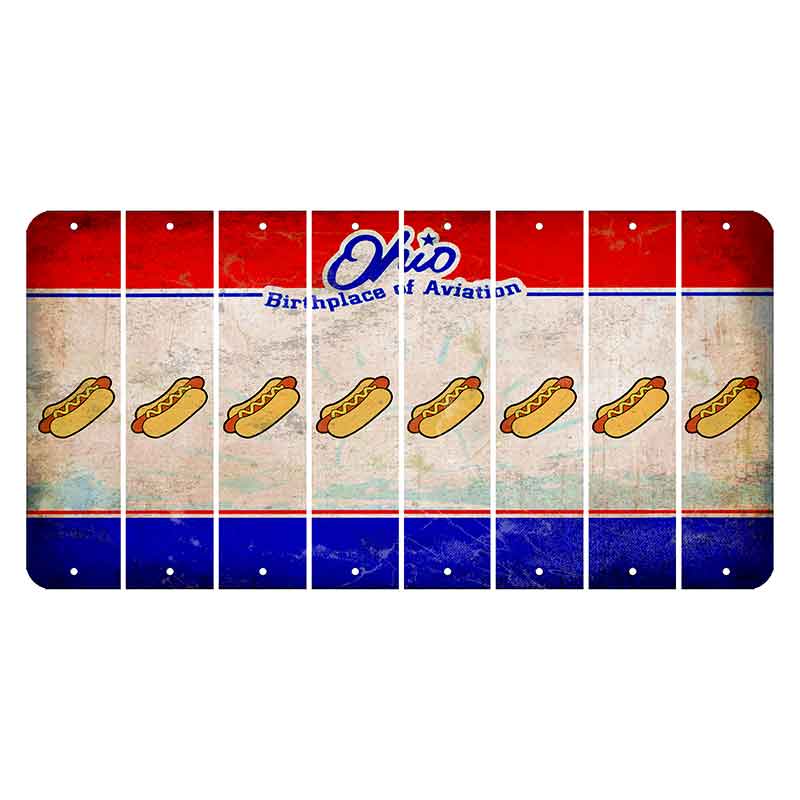 Ohio Sunburst Cut License Plate Strips (Set of 8) Hotdog