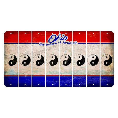 Ohio Sunburst Cut License Plate Strips (Set of 8) Yin Yang