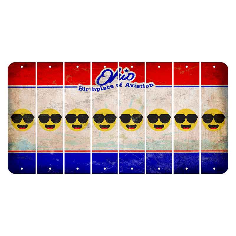 Ohio Sunburst Cut License Plate Strips (Set of 8) Emoji - Shades