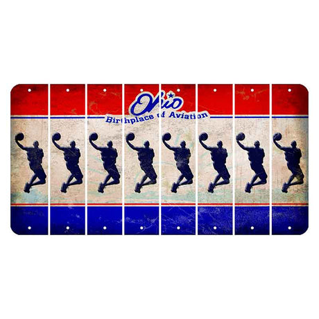 Ohio Sunburst Cut License Plate Strips (Set of 8) Basketball Player