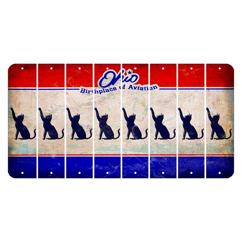 Ohio Sunburst Cut License Plate Strips (Set of 8) Cat