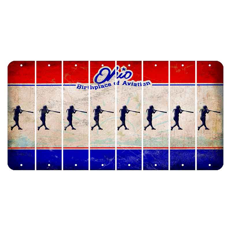 Ohio Sunburst Cut License Plate Strips (Set of 8) Softball Batter