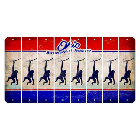 Ohio Sunburst Cut License Plate Strips (Set of 8) Monkey