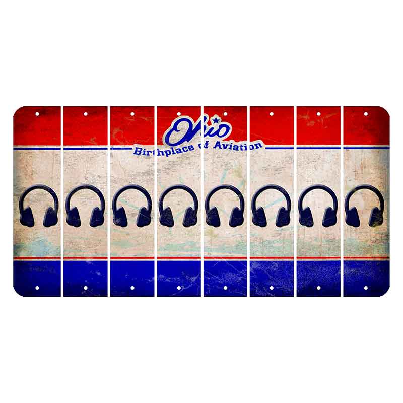 Ohio Sunburst Cut License Plate Strips (Set of 8) Headphones