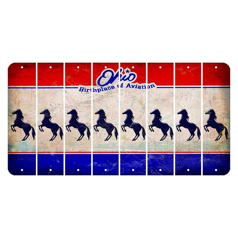 Ohio Sunburst Cut License Plate Strips (Set of 8) Horse